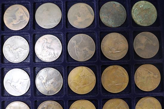 Five collectors cases of British and World coinage, 18th-20th century